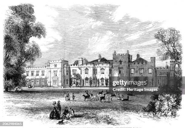 Panshanger House, Hertfordshire, the seat of Earl Cowper, 1862. 'Large numbers assembled at Panshanger Park, near Hertford, on Monday week, to...
