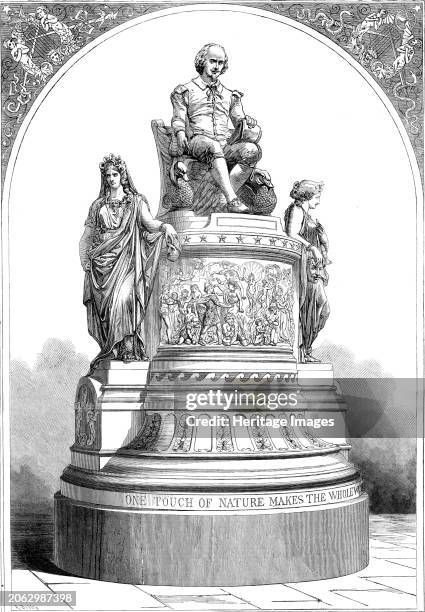 Plaster Monument of Shakspeare, modelled by the late J. E. Thomas, 1862. 'It was designed not merely as a portrait-statue, but as a national...