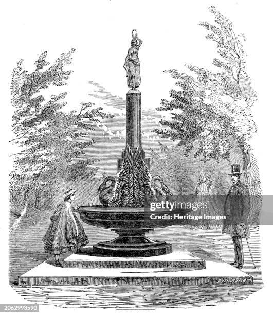 Drinking-fountain in the Regent's Park, [London], 1862. 'Under the direction of the First Commissioner of her Majesty's Public Works, the Hon. W....