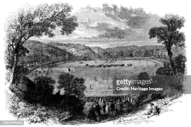 The new racecourse at Fontainebleau, [France], 1862. 'The new racecourse...is most picturesquely situated in the Valley de la Solle... The landscape,...