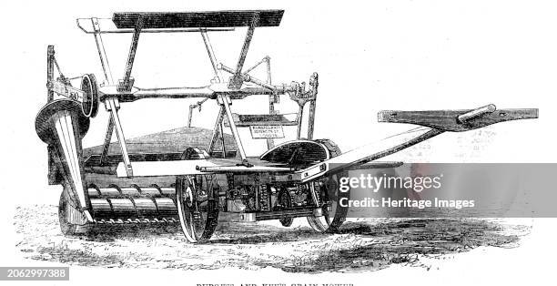 The International Exhibition: Burgess and Key's grain-mower, 1862. 'Although [Messrs. Burgess and Key's] magnificent display of medals, earned on...