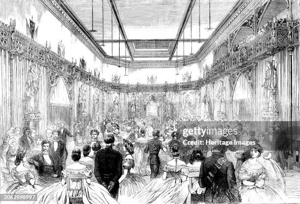 International entertainment at the Guildhall, [London]: the ball in the temporary saloon erected in the Guildhall-yard, 1862. 'The Corporation of the...