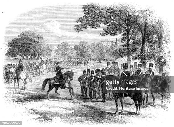 Volunteer review and fete at Shrubland Hall, near Ipswich. [Suffolk], the seat of Sir George Broke-Middleton, 1862. 'It occurred to Sir George, when...