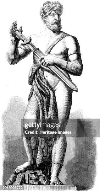 The International Exhibition: figure in vulcanised indiarubber, by C. H. Meyer, 1862. 'Vulcanised indiarubber...although invented only a few years...