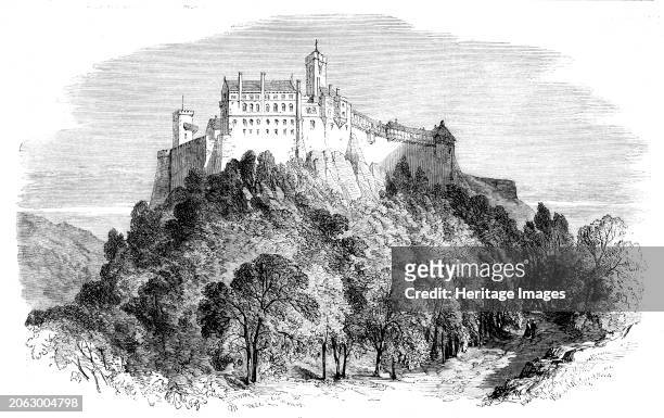 The Castle of Wartburg, Germany, the "Patmos" of Luther - from a sketch by our special artist, 1862. 'Wartburg Castle [was] the asylum of Luther from...