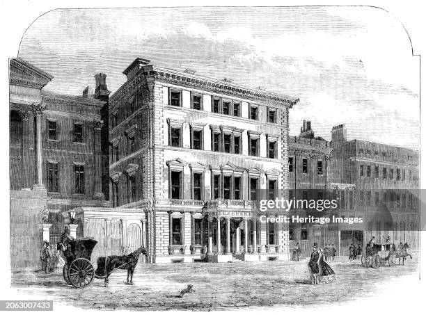 Street architecture - Baron Rothschild's new mansion, Piccadilly, 1862. View of '...the Mansion which has just been built for Baron Rothschild in...