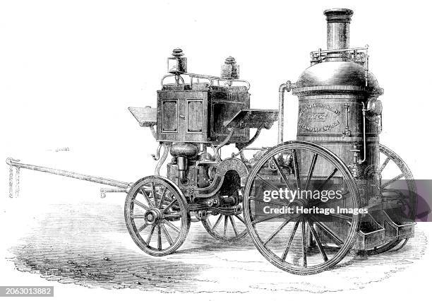 The International Exhibition: Merryweather and Son's patent steam fire-engine, 1862. 'This powerful and well-finished steam fire-engine, which is the...