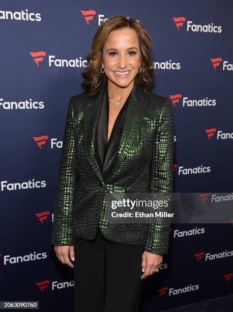 Dianna Russini attends Michael Rubin's Fanatics Super Bowl party at the Marquee Nightclub at The Cosmopolitan of Las Vegas on February 10, 2024 in...