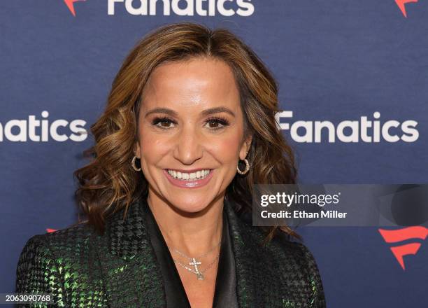 Dianna Russini attends Michael Rubin's Fanatics Super Bowl party at the Marquee Nightclub at The Cosmopolitan of Las Vegas on February 10, 2024 in...