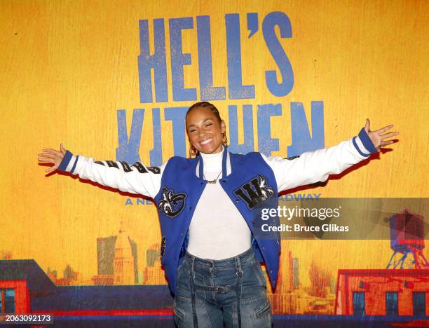 Alicia Keys poses at a conversation & sneak peek at the new upcoming Alicia Keys broadway musical "Hells Kitchen" at Sony Hall on March 5, 2024 in...