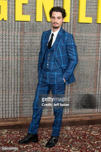 Jack Anderson attends the UK Series Global Premiere of "The Gentlemen" at the Theatre Royal Drury Lane on March 05, 2024 in London, England.