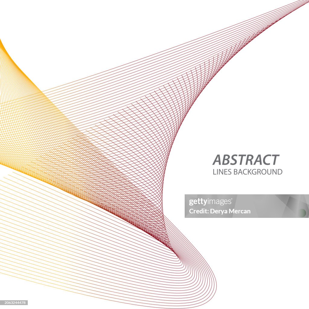 Color Wavy Lines Isolated On White Abstract Background Design Stock ...