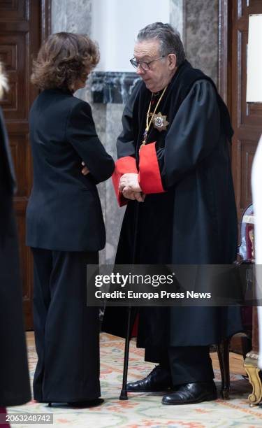 The permanent councilor and president of the First Section, Miguel Herrero y Rodriguez de Miñon, and the new president of the Council of State,...