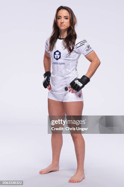 Maycee Barber poses for a portrait during a UFC photo session on March 6, 2024 in Las Vegas, Nevada.