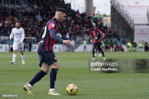Gaetano is playing in the Serie A TIM match between Cagliari Calcio and US Salernitana in Italy on March 8, 2024.