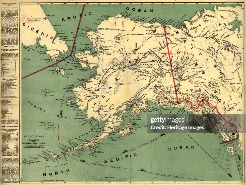 Millroys Map Of Alaska And The Klondyke Gold Fields