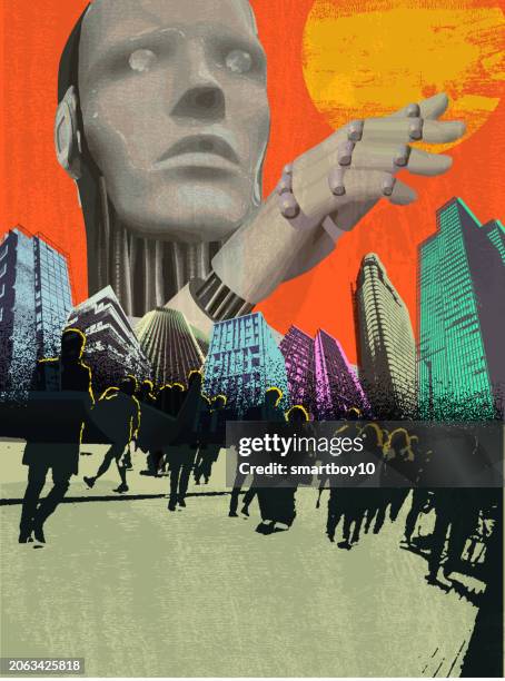 artificial intelligence concept - misinformation stock illustrations