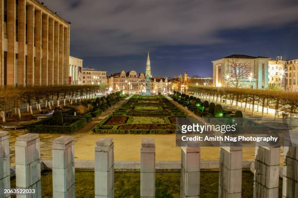 mont des arts - town hall tower stock pictures, royalty-free photos & images