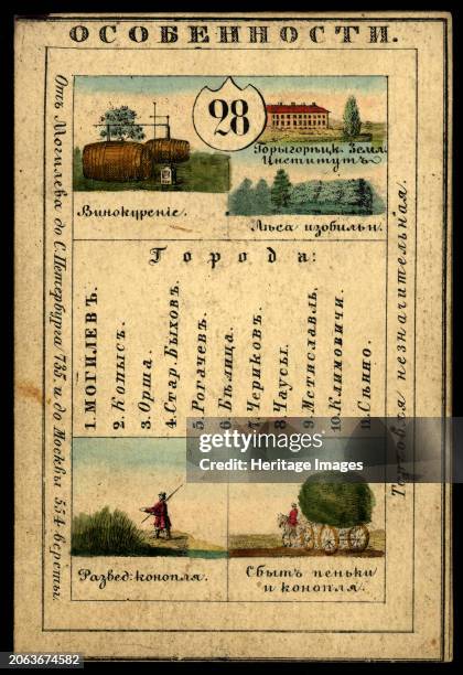 Mogilev Province, 1856. This card is one of a souvenir set of 82 illustrated cards-one for each province of the Russian Empire as it existed in 1856....