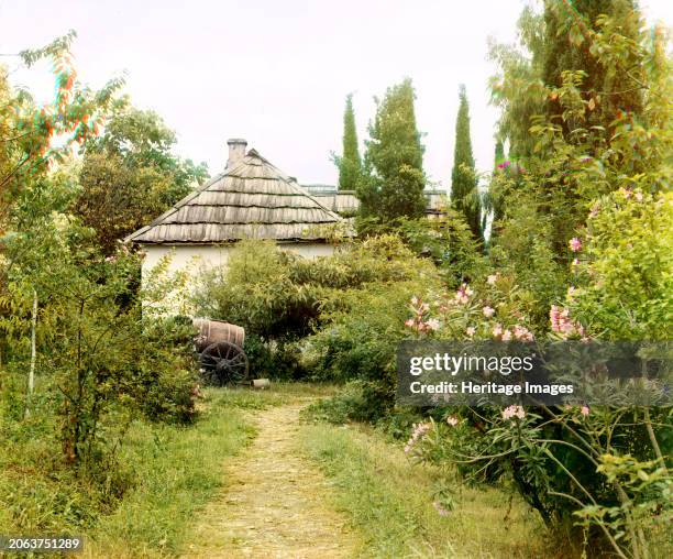 In the monastery's garden, Novyi Afon, between 1905 and 1915. Fruit trees in the New Athos Monastery garden, Abkhazia. Russian chemist and...