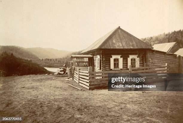 Fir house in the village of Beloretsky, 1909. This image is from Vidy territorii Sibirskogo kazach'ego voiska , one of three albums depicting the...