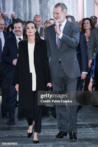 Queen Letizia of Spain and King Felipe VI of Spain inaugurate the ARCO Art Fair 2024 at Ifema on March 06, 2024 in Madrid, Spain.