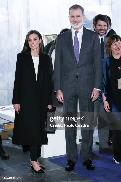 Queen Letizia of Spain and King Felipe VI of Spain inaugurate the ARCO Art Fair 2024 at Ifema on March 06, 2024 in Madrid, Spain.