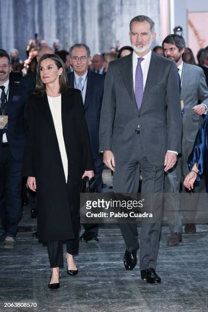 Queen Letizia of Spain and King Felipe VI of Spain inaugurate the ARCO Art Fair 2024 at Ifema on March 06, 2024 in Madrid, Spain.