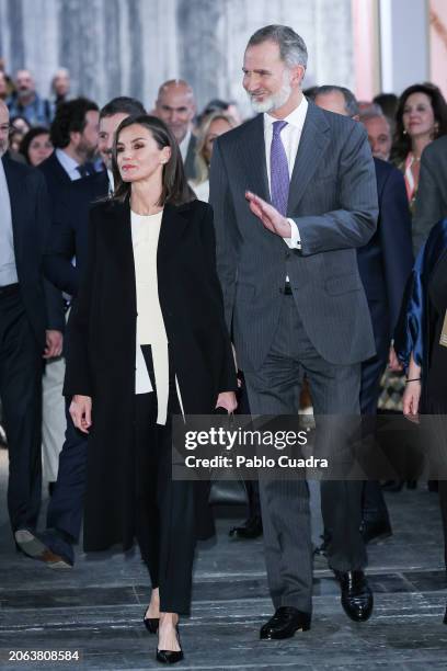 Queen Letizia of Spain and King Felipe VI of Spain inaugurate the ARCO Art Fair 2024 at Ifema on March 06, 2024 in Madrid, Spain.