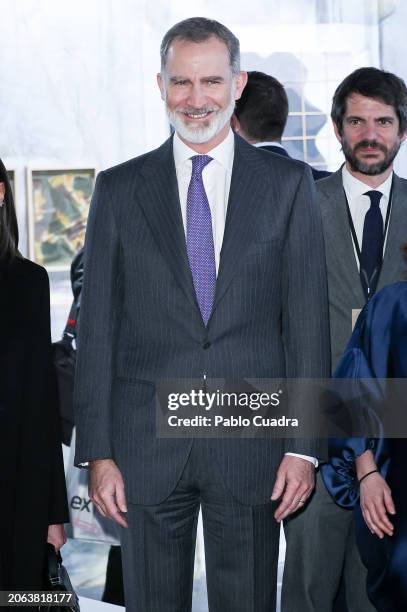 King Felipe VI of Spain inaugurates the ARCO Art Fair 2024 at Ifema on March 06, 2024 in Madrid, Spain.