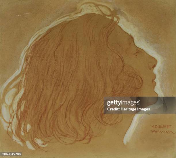 Girl's head in profile, 1920. Creator: Josef Wawra.