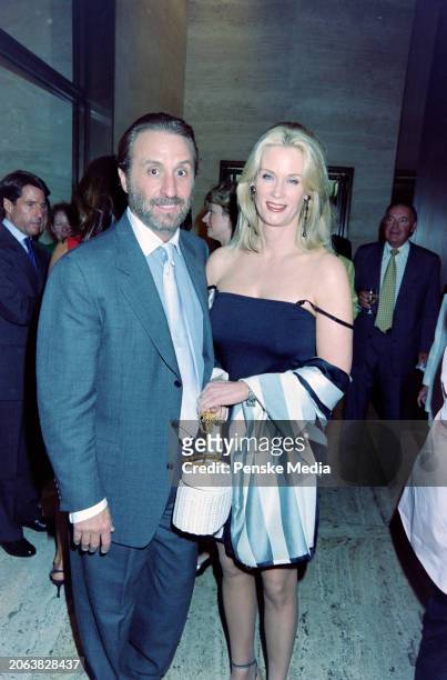 Ron Silver and Catherine De Castelbajac attend a 40th-anniversary party at the Four Seasons, a restaurant in New York City, on June 25, 1999.