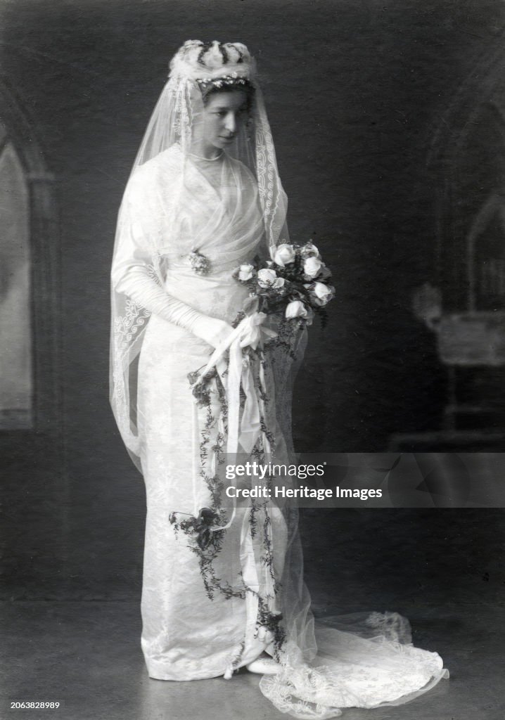Portrait Of Alfhild Arosenius (1880-1966) In Wedding Dress