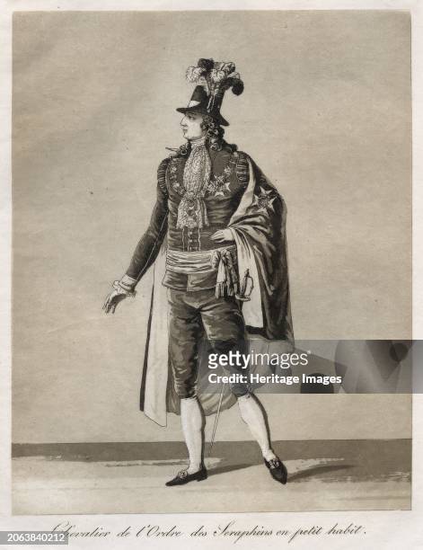 Chevalier de l'Ordre des Seraphins en petit habit, 1780s. Knight of the Order of Seraphim in Little Seraphim Costume. Creator: Johan Abraham Aleander.