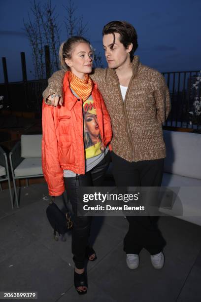 Alicia Agneson and Herman Tommeraas attend the launch of The Arc EC1, a Ghelamco building, on March 06, 2024 in London, England.