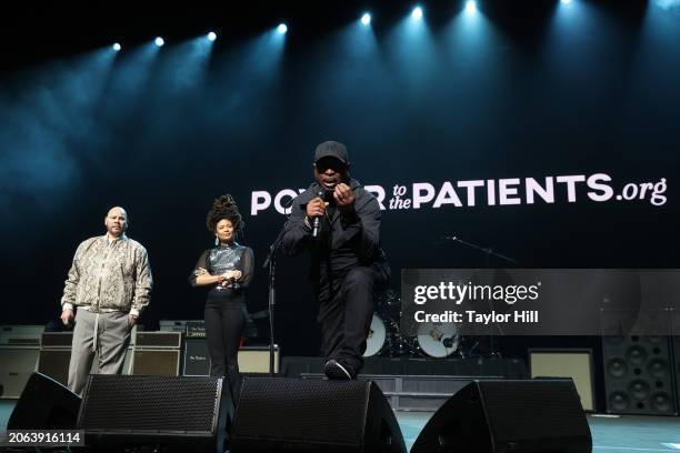 Fat Joe, Valerie June, and Chuck D speak at the Power to the Patients Foo Fighters concert advocating for healthcare price transparency at The Anthem...