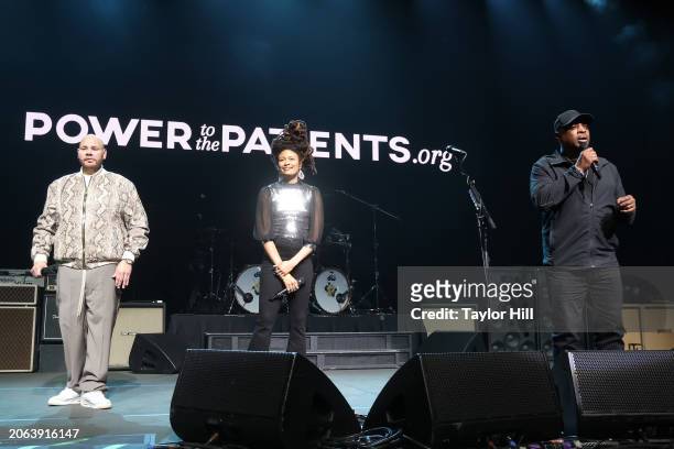 Fat Joe, Valerie June, and Chuck D speak at the Power to the Patients Foo Fighters concert advocating for healthcare price transparency at The Anthem...