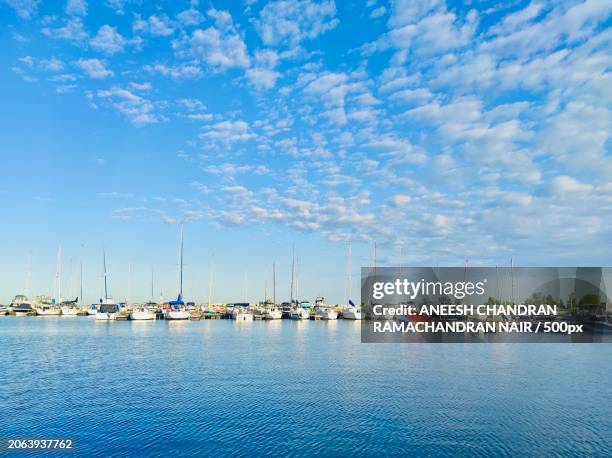 view of marina,tobermory,ontario,canada - marina stock pictures, royalty-free photos & images