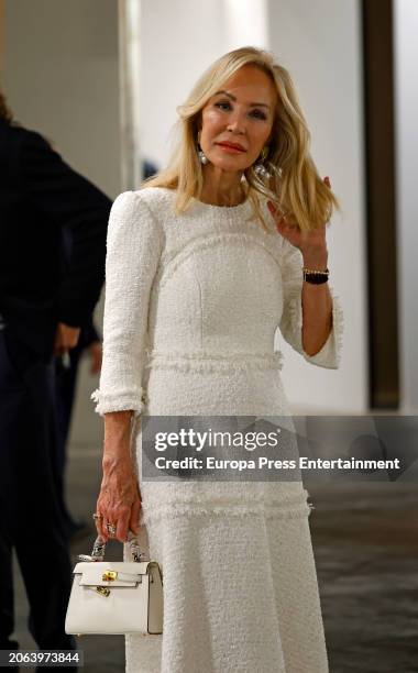 Carmen Lomana visits the ARCO fair on March 6, 2024 in Madrid, Spain.