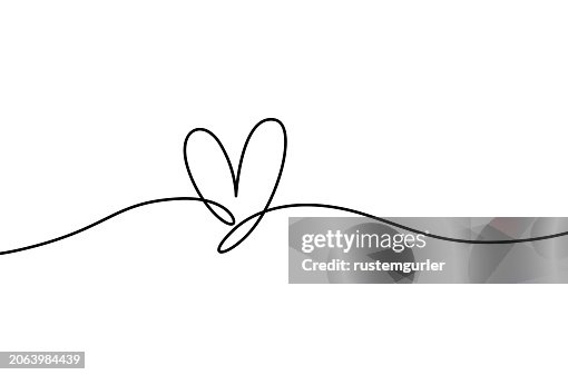 Heart shape outline, Continuous line icon. Heart shape outline, Continuous line icon.