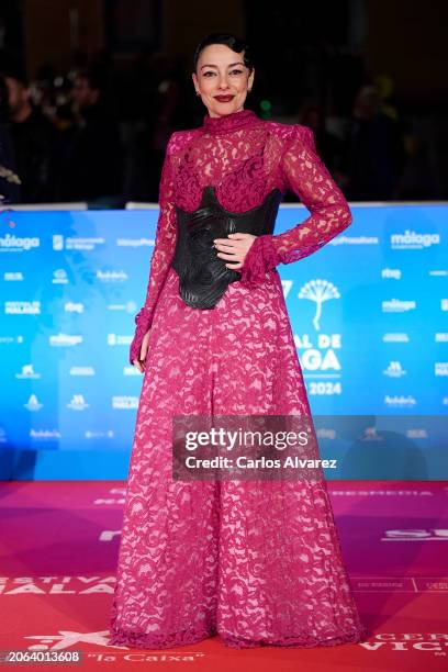 Carolina Castellano attends the 'El Hombre Bueno' premiere during the Malaga Film Festival 2024 at Cervantes Theater on March 06, 2024 in Malaga,...