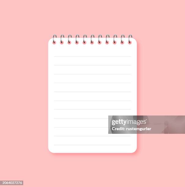illustrazioni stock, clip art, cartoni animati e icone di tendenza di modello per quaderno a strisce - foglio a righe