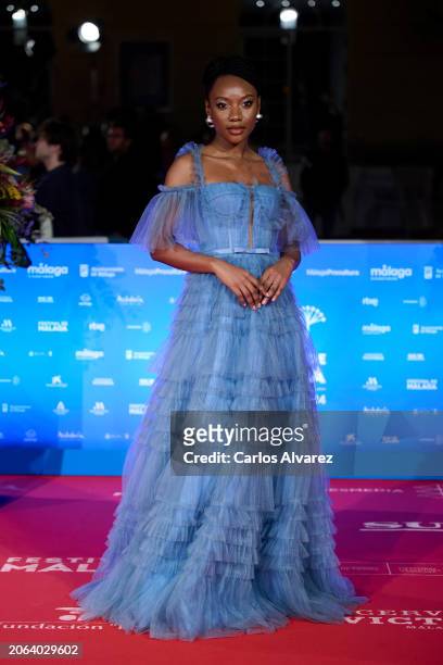 Actress Nansi Nsue attends the 'El Hombre Bueno' premiere during the Malaga Film Festival 2024 at Cervantes Theater on March 06, 2024 in Malaga,...