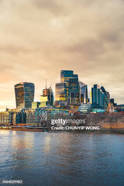 city of london skyscrapers at sunset - legal documents stock pictures, royalty-free photos & images