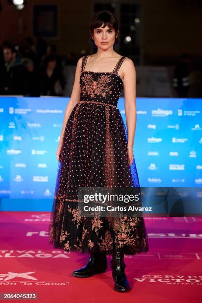 Actress Verónica Echegui attends the 'El Hombre Bueno' premiere during the Malaga Film Festival 2024 at Cervantes Theater on March 06, 2024 in...