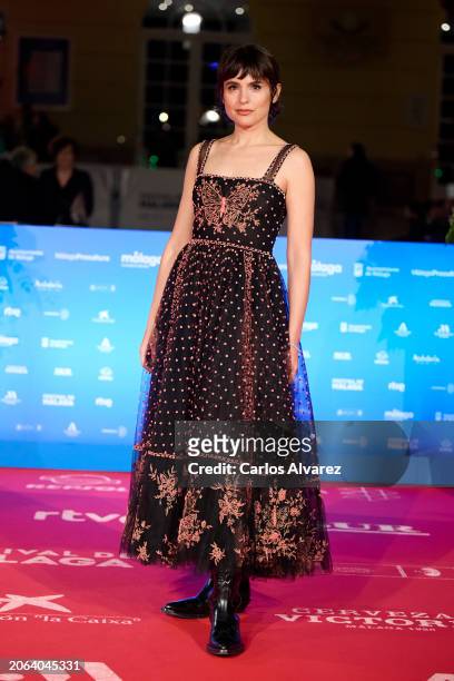 Actress Verónica Echegui attends the 'El Hombre Bueno' premiere during the Malaga Film Festival 2024 at Cervantes Theater on March 06, 2024 in...