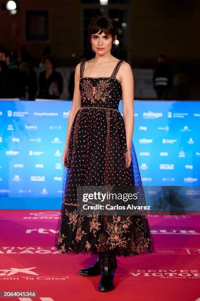 Actress Verónica Echegui attends the 'El Hombre Bueno' premiere during the Malaga Film Festival 2024 at Cervantes Theater on March 06, 2024 in...