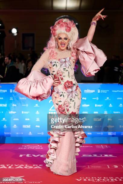 Pink Chadora attends the 'El Hombre Bueno' premiere during the Malaga Film Festival 2024 at Cervantes Theater on March 06, 2024 in Malaga, Spain.