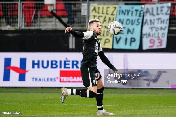 Farid El Melali of Angers during the Ligue 2 BKT match between Valenciennes and Angers at Stade du Hainaut on March 9, 2024 in Valenciennes, France....