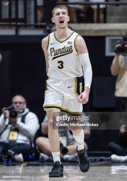Braden Smith of the Purdue Boilermakers is seen during the game against the Michigan State Spartans at Mackey Arena on March 2, 2024 in West...